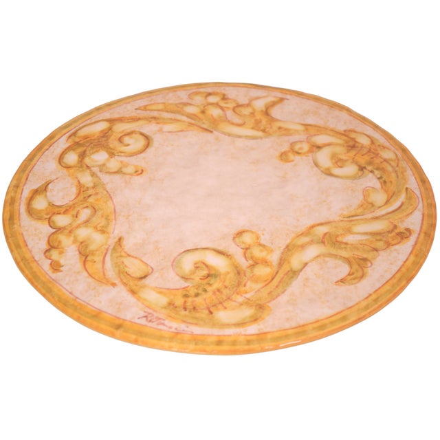 VIETRI Italian Vietri 13" Pedestal Stand Cake Platter For Sale - Image 4 of 6