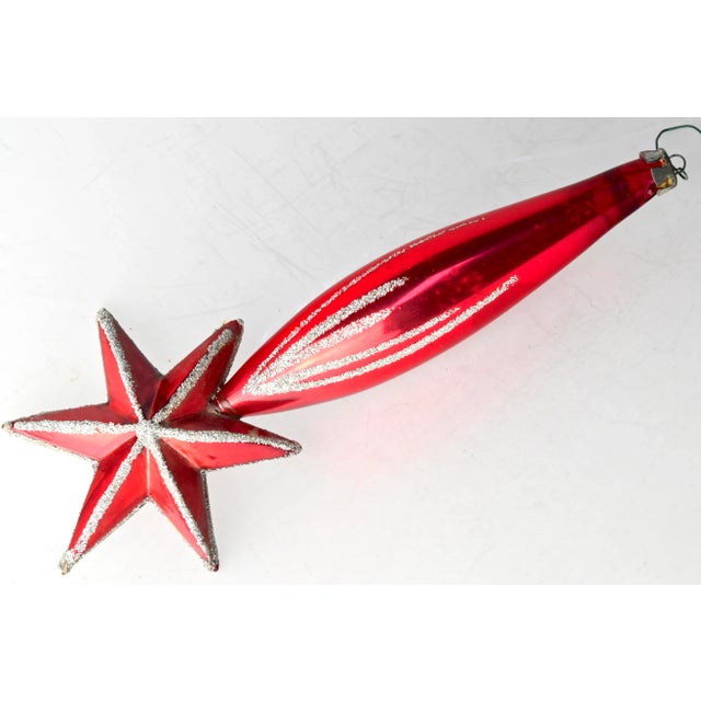 Figurative Large Mid 20th C Red Shooting Star Ornament For Sale - Image 3 of 3