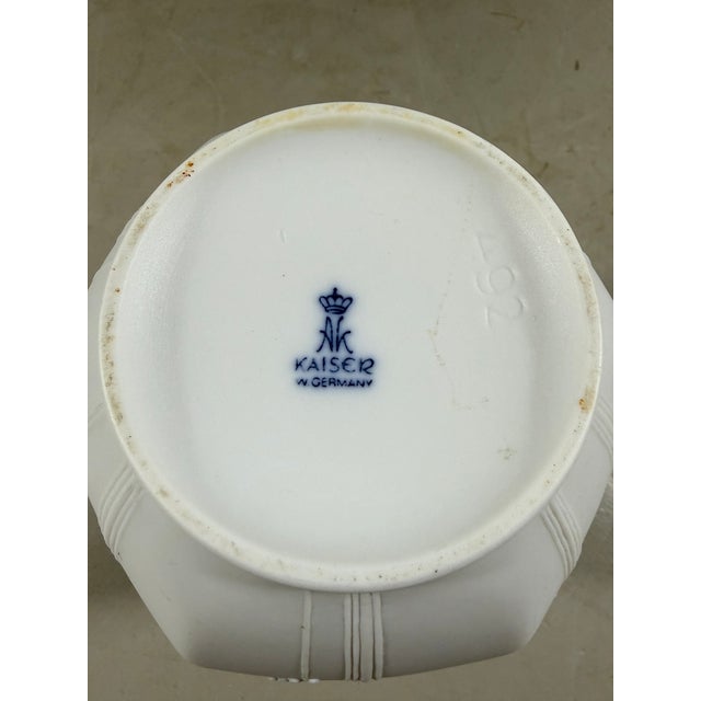 White Bisque Porcelain Vase from AK Kaiser, 1960s For Sale - Image 10 of 12
