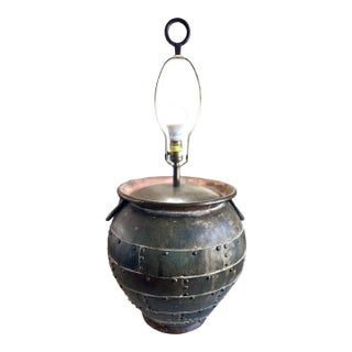 Huge Vintage Chapman Patchwork Metal Lamp For Sale