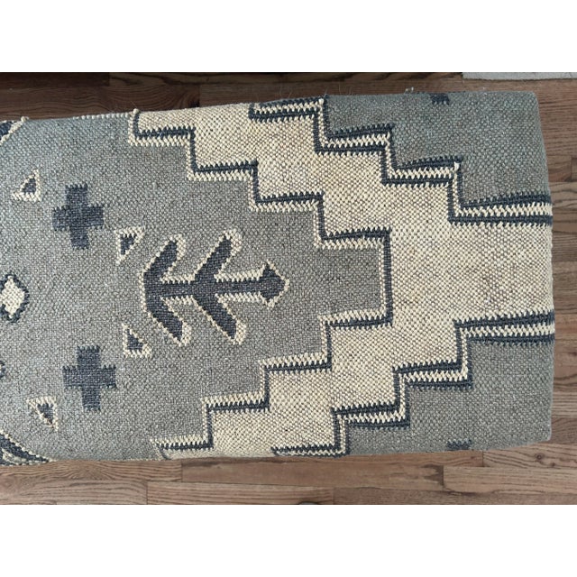 Vintage Kilim Rug Upholstered Modern Bench For Sale - Image 9 of 12