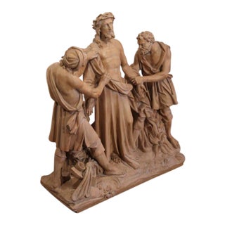 19th Century French Terracotta “Christ Stripped of His Garments” Sculpture For Sale