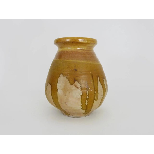 Biot jar in terracotta with vintage Provence glazed neck glaze. 20th century Magnificent Biot jar with glazed neck....