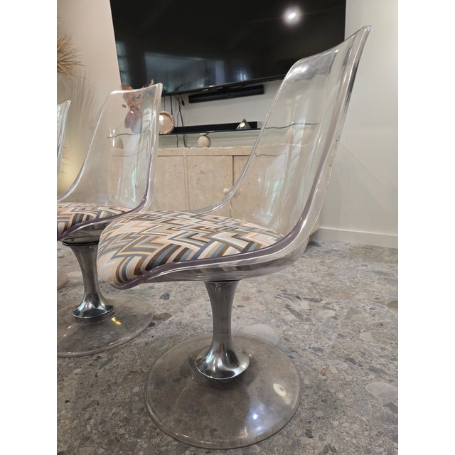 1970s Lucite Chromcraft Tulip Dining Chairs- Set of 4 For Sale In Dallas - Image 6 of 14