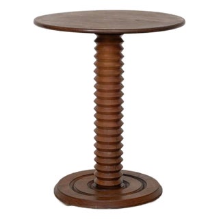 French Carved Side Table by Charles Dudouyt For Sale