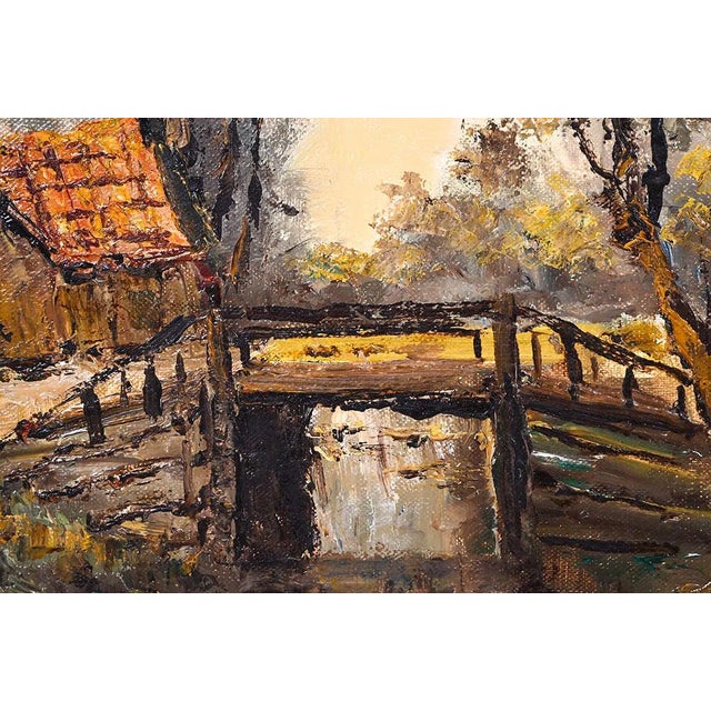 Vintage European Traditional Landscape Painting Signed | Chairish