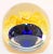 Postmodern Murano Hand Blown Paperweight Yellow Flower With Blue Base Collectible Art Glass For Sale - Image 3 of 13