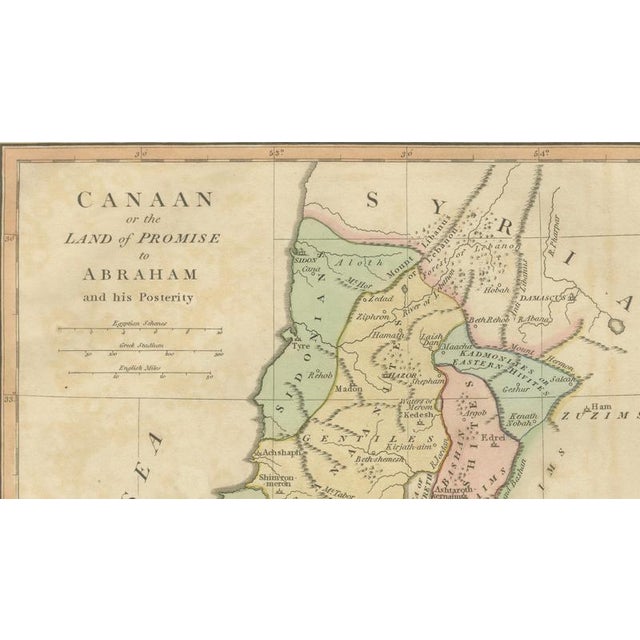 Hand-Colored Biblical Map of Canaan, 1827 For Sale - Image 4 of 10