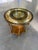 Vintage Art Deco Burl Wood & Églomisé Glass Accent Table With Brass Details For Sale In Naples, FL - Image 6 of 12