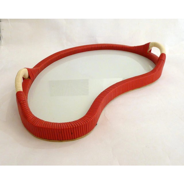 Mid-Century Modern Large Bean-Shaped Serving Tray with Plastic Scoubidou Threads, 1950s For Sale - Image 3 of 16