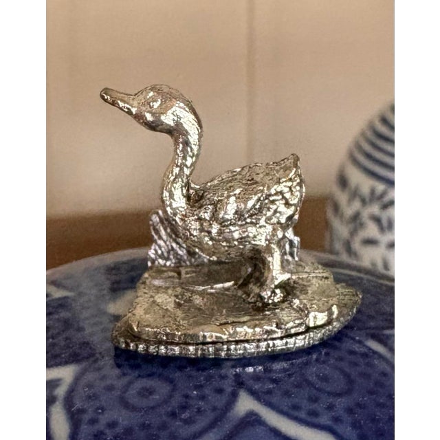 Figurative Vintage 1975 Metzke Pewter Duck Place Card Holders – Original Boxes - Set of 12 for Palm Beach Regency, Hollywood Regency, Dinner Party Accent For Sale - Image 3 of 12