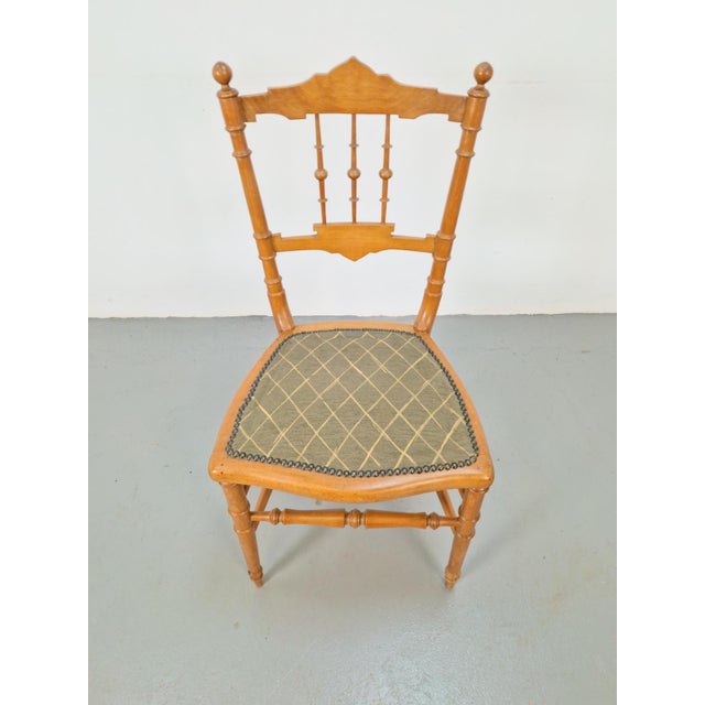 Wood Vintage Chiavari Spool Chair, Italy, 1950s For Sale - Image 7 of 9
