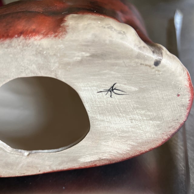 Ceramic Vintage Ceramic Painted Cat Sculpture, Signed For Sale - Image 7 of 10