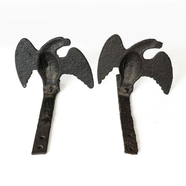 Pair of Cast Iron Snow Eagles For Sale - Image 4 of 5