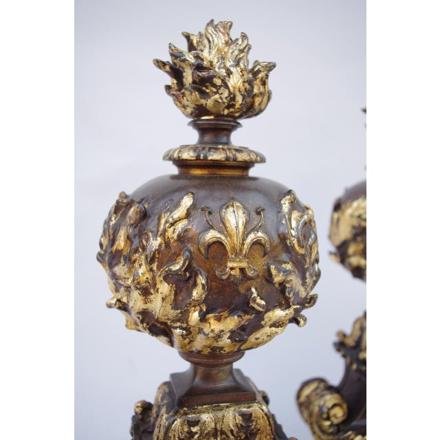 19th Century Renaissance Style Firedogs, Set of 2 For Sale - Image 4 of 6