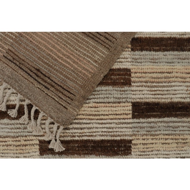 Textile Rug & Kilim’s Modern Rug with Beige-brown Geometric Patterns - 5x8 For Sale - Image 7 of 7