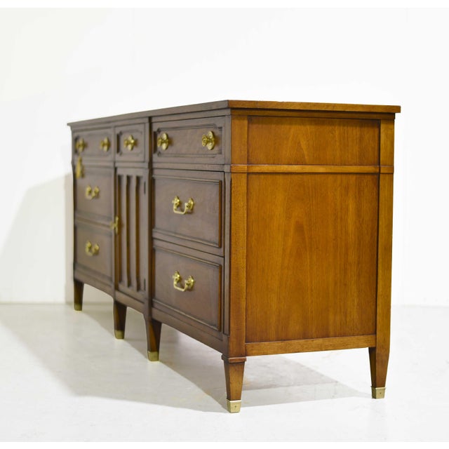 Mid Century Transitional 9 Drawer Lowboy Dresser by Drexel For Sale In Chicago - Image 6 of 13