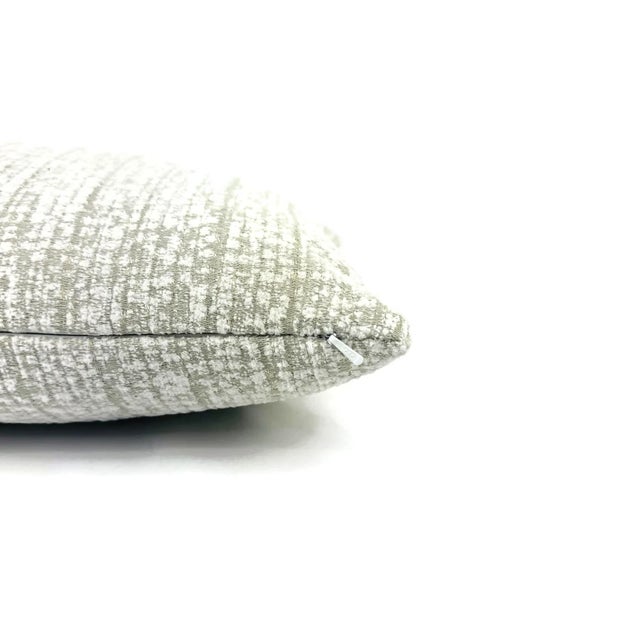 Perennials Rock Steady in White Sands Lumbar Pillow Cover - Gray and White Textured Speckle Outdoor Rectangle Cushion Cover For Sale - Image 4 of 5