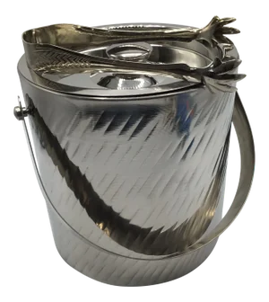 Stainless Steel Double Wall Insulated Ice Bucket With Ice Tongs by Tamari