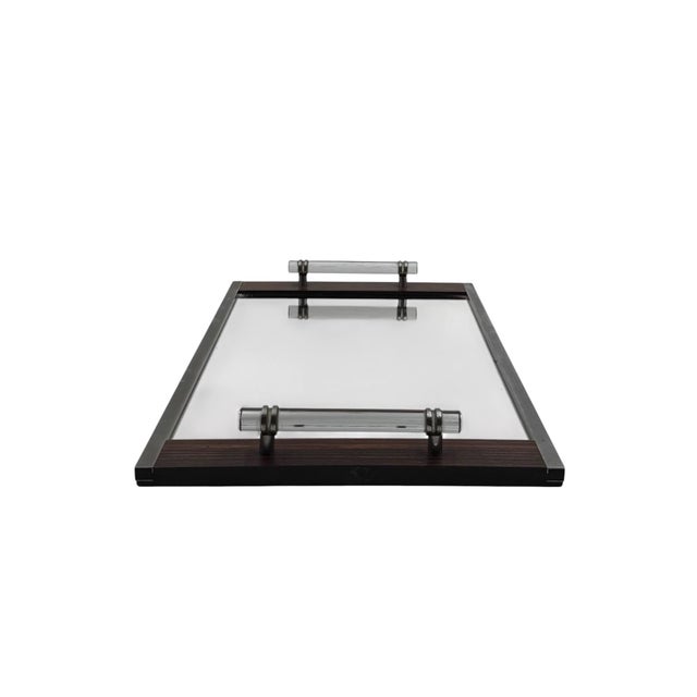 French Modern Mirrored Tray in the style of Jacques Adnet, 1940s For Sale - Image 9 of 13