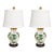 Mid-Century Chinese Export Ceramic Lotus & Floral Table Lamps - Pair For Sale