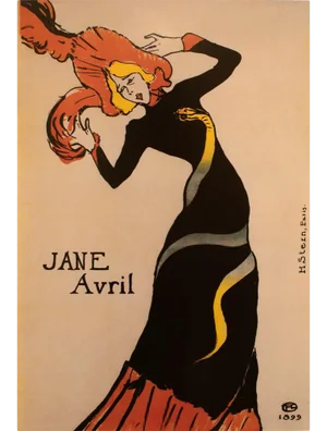 1992 After Henri De Toulouse-Lautrec "Jane Avril", First German Edition Large Poster