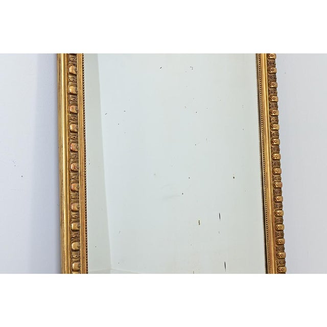 Wood French 19th Century Tall Gold Gilt Mantel Mirror For Sale - Image 7 of 12