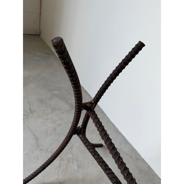 1970s Vintage Brutalist Rebar Metal Garden Console Table Base For Sale - Image 5 of 12