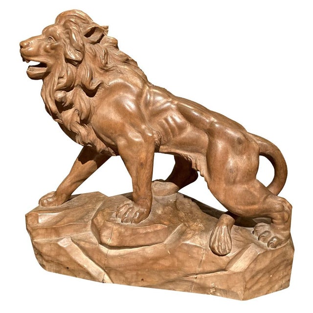 Italian Artist, Large Lion, 19th Century, Wood For Sale - Image 17 of 17
