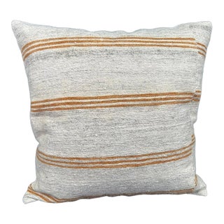 Turkish Hemp Pillow Cushion Natural Beige Brown Cushion Cover 20"x20" For Sale