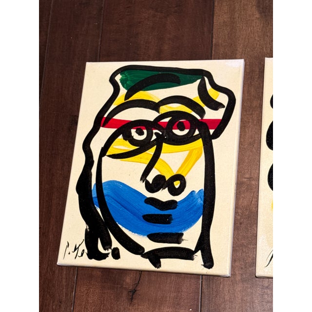 Peter Keil 1970s Peter Keil Canvas Paintings a Pair For Sale - Image 4 of 6