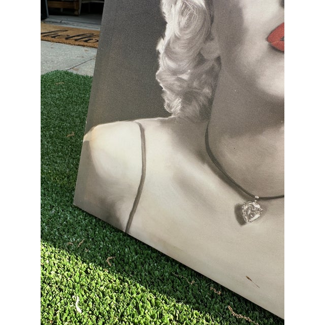 1990s 1990s Black and White Marilyn Monroe Print on Canvas Reproduction For Sale - Image 5 of 8