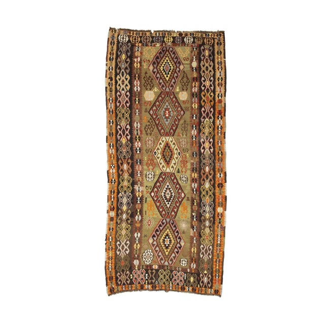 Textile Vintage Turkish Kilim Rug For Sale - Image 7 of 7