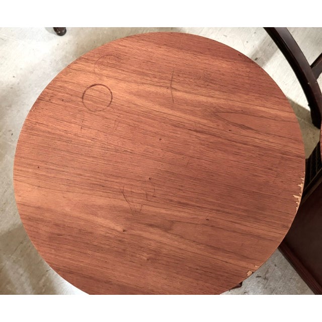 Brown Mid Century Octagonal Walnut End Tables, Floor Speakers For Sale - Image 8 of 11