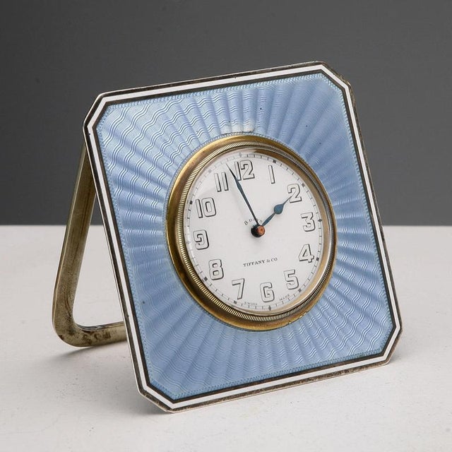 Vintage Table Clock in Sterling Silver from Tiffany & Co., 1940s For Sale - Image 9 of 9