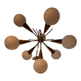 Mid-Century Modern Sputnik Chandelier With Glass Balls For Sale