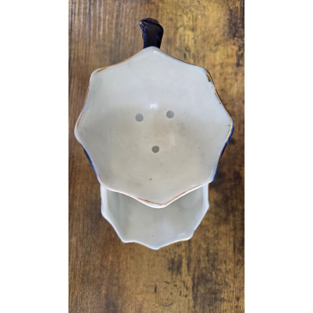 Circa 1900 Continental Cobalt and Gilt Porcelain Shaving Scuttle For Sale - Image 11 of 15