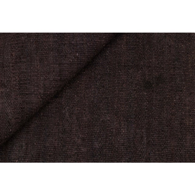 Brown Brown Solid Handwoven Premium Natural Jute Yarn Flatweave Rug 8x10 Ft. For Sale - Image 8 of 10