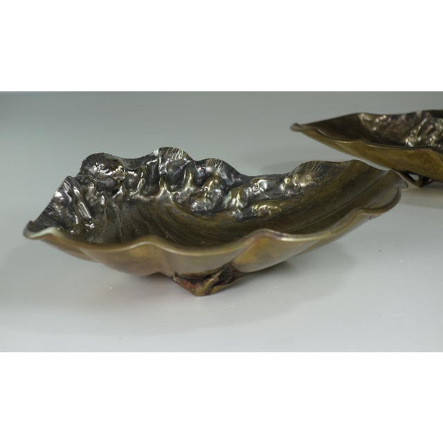 Art Deco Italian Silver Brass Metal Shell Starfish Bowls, 1930s, Set of 2 For Sale - Image 11 of 13