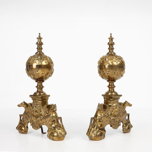 Large Vintage Neo-Classical Copper Firebucks, France, 1940, Set of 2 For Sale - Image 12 of 12