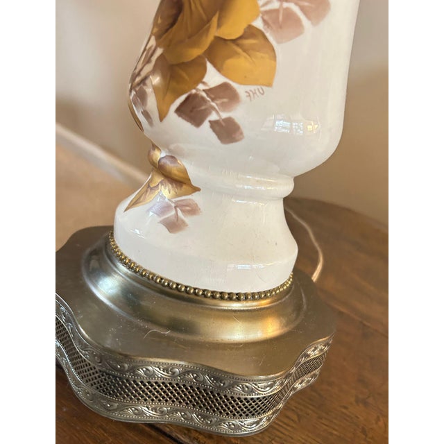 Hollywood Regency Vintage Porcelain Table Lamps - a Pair For Sale - Image 3 of 5