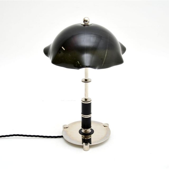 Mid-Century Modern Vintage Swedish Glass and Chrome Table Lamp, 1970s For Sale - Image 3 of 10