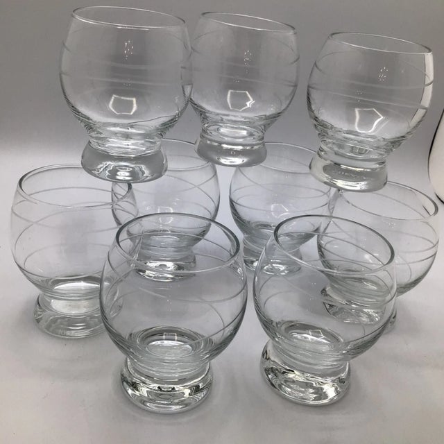 Mikasa Circle Etched Balloon Cocktail Glasses-Set of 9 For Sale - Image 11 of 12