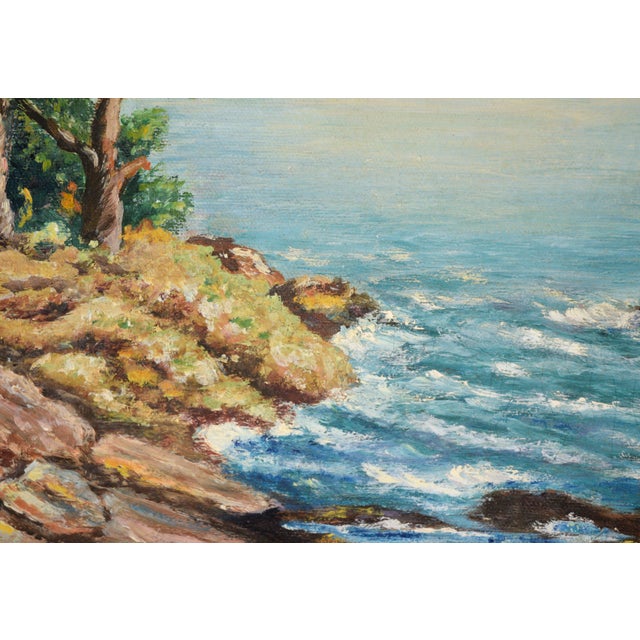 Monterey Cypress - Carmel by the Sea California Seascape in Oil on Canvas by E Holton For Sale - Image 4 of 8
