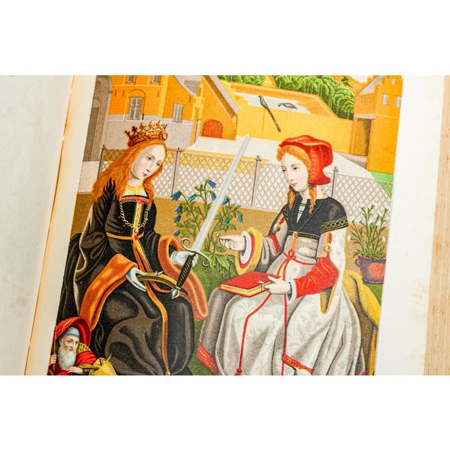 Amazing Illustrated Antique Leather Spine Book Set Middle Ages and Renaissance Art and Culture Paul Lacroix Home Decor Reference For Sale - Image 9 of 13