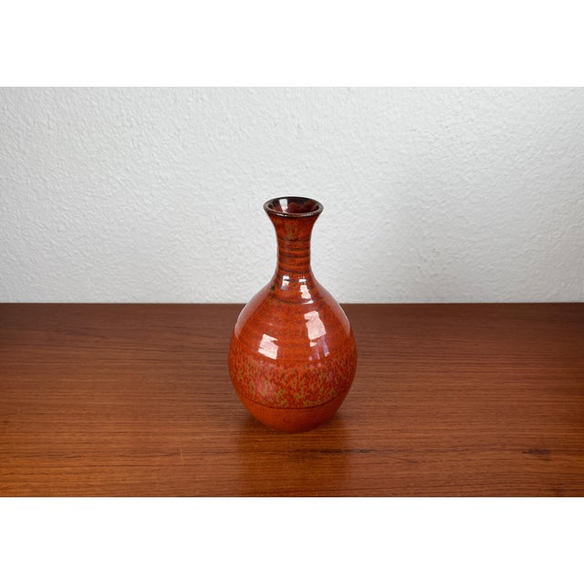 Brown Vintage German Studio Pottery Vase by Pino Horst Pint for Satemin Keramik For Sale - Image 8 of 13