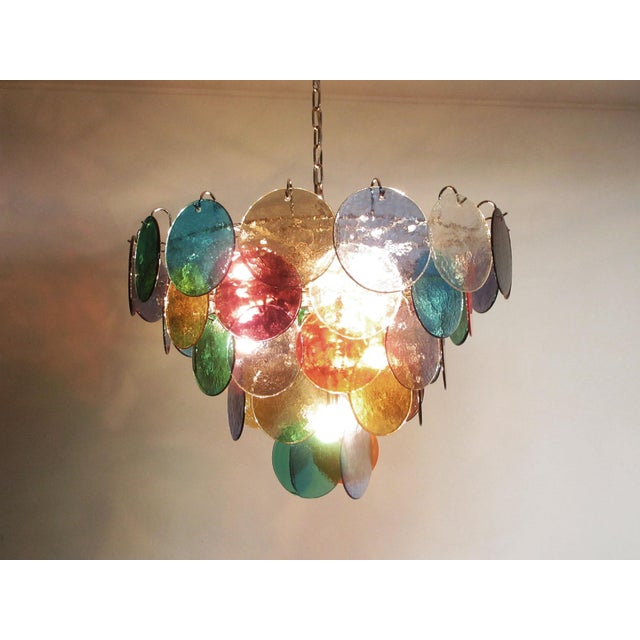 Space Age High Quality Murano Chandelier with 50 Muilticolored Glasses, 1990s For Sale - Image 10 of 18