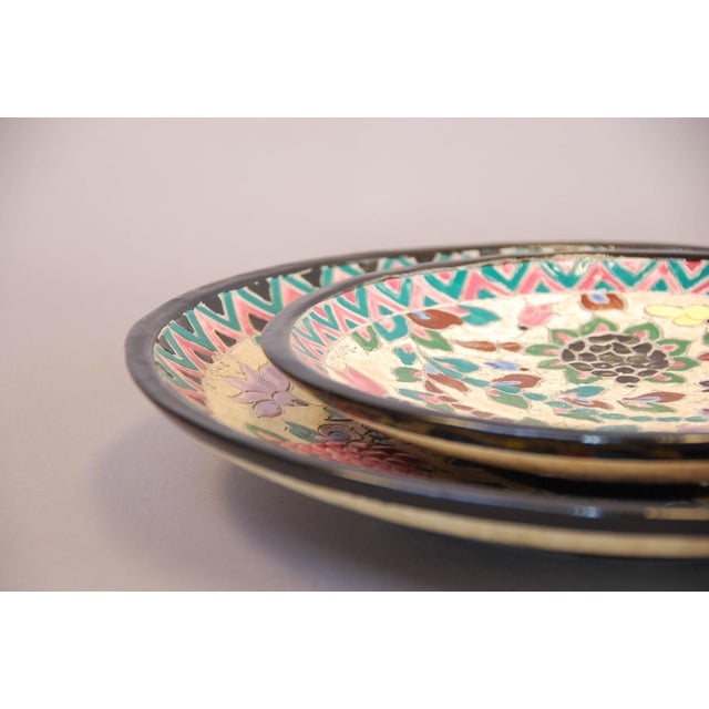 Vintage Ceramic Plates by Jérôme Massier, 1950s, Set of 2 For Sale - Image 4 of 6