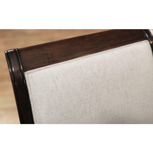 Set of 10 Solid Mahogany Dining Room Chairs With Crypton Performance Fabric For Sale - Image 10 of 16