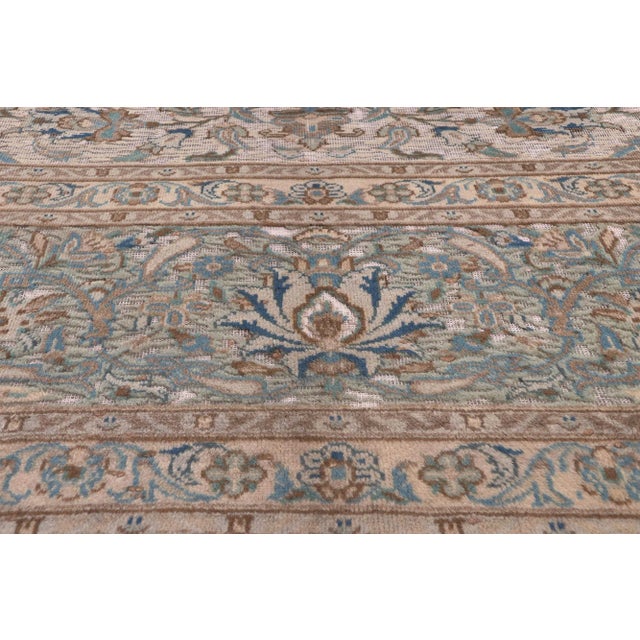 Mid 20th Century Mid 20th Century Handcarved Vintage Persian Kashan Rug, 11'1 X 19'4 For Sale - Image 5 of 10